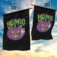 Funny Halloween Garden Flag Halloweed Pumpkin Weed Cannabis Smoking - Wonder Print Shop