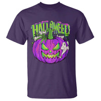 Funny Halloween T Shirt Halloweed Pumpkin Weed Cannabis Smoking - Wonder Print Shop
