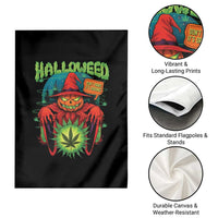Funny Halloween Garden Flag Happy Halloweed Pumpkin Witch Weed Cannabis Smoking - Wonder Print Shop