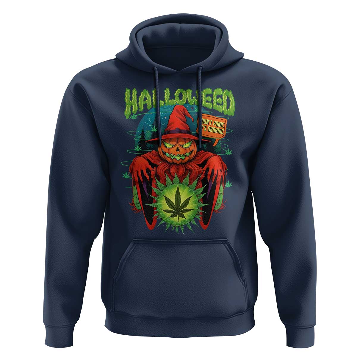 Funny Halloween Hoodie Happy Halloweed Pumpkin Witch Weed Cannabis Smoking