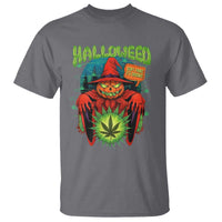 Funny Halloween T Shirt Happy Halloweed Pumpkin Witch Weed Cannabis Smoking - Wonder Print Shop