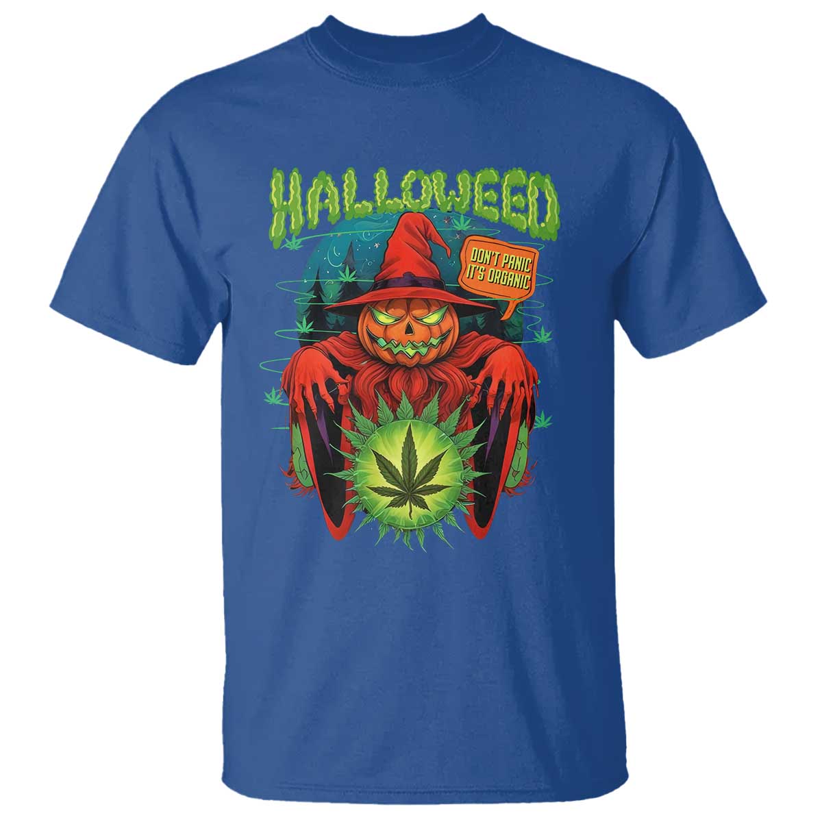 Funny Halloween T Shirt Happy Halloweed Pumpkin Witch Weed Cannabis Smoking - Wonder Print Shop