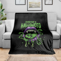 Funny Halloween Throw Blanket Everyday Is Halloweed Vampire Weed Cannabis Smoking - Wonder Print Shop