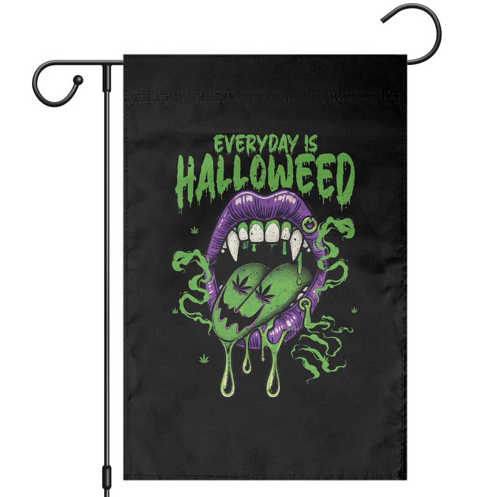 Funny Halloween Garden Flag Everyday Is Halloweed Vampire Weed Cannabis Smoking - Wonder Print Shop