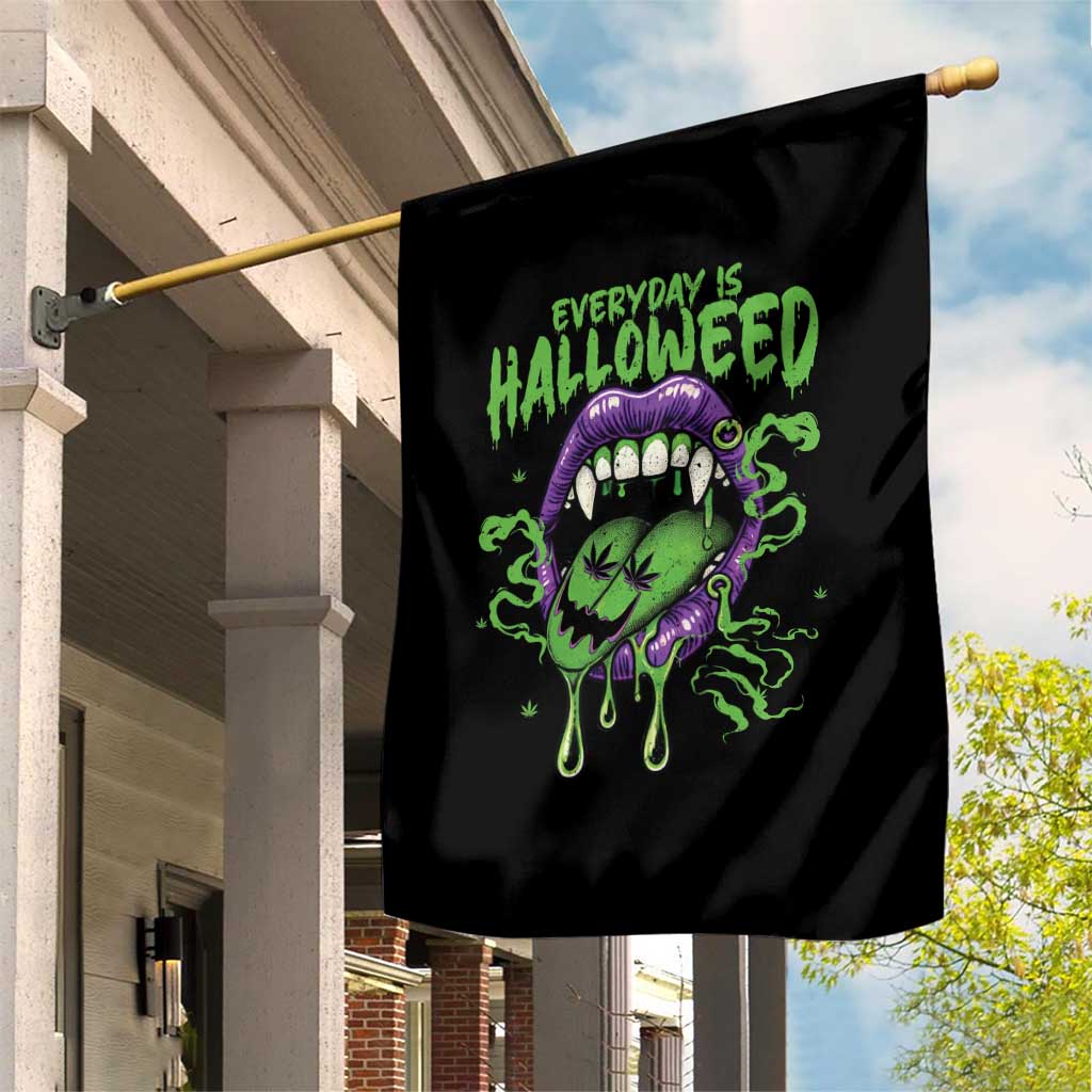 Funny Halloween Garden Flag Everyday Is Halloweed Vampire Weed Cannabis Smoking - Wonder Print Shop