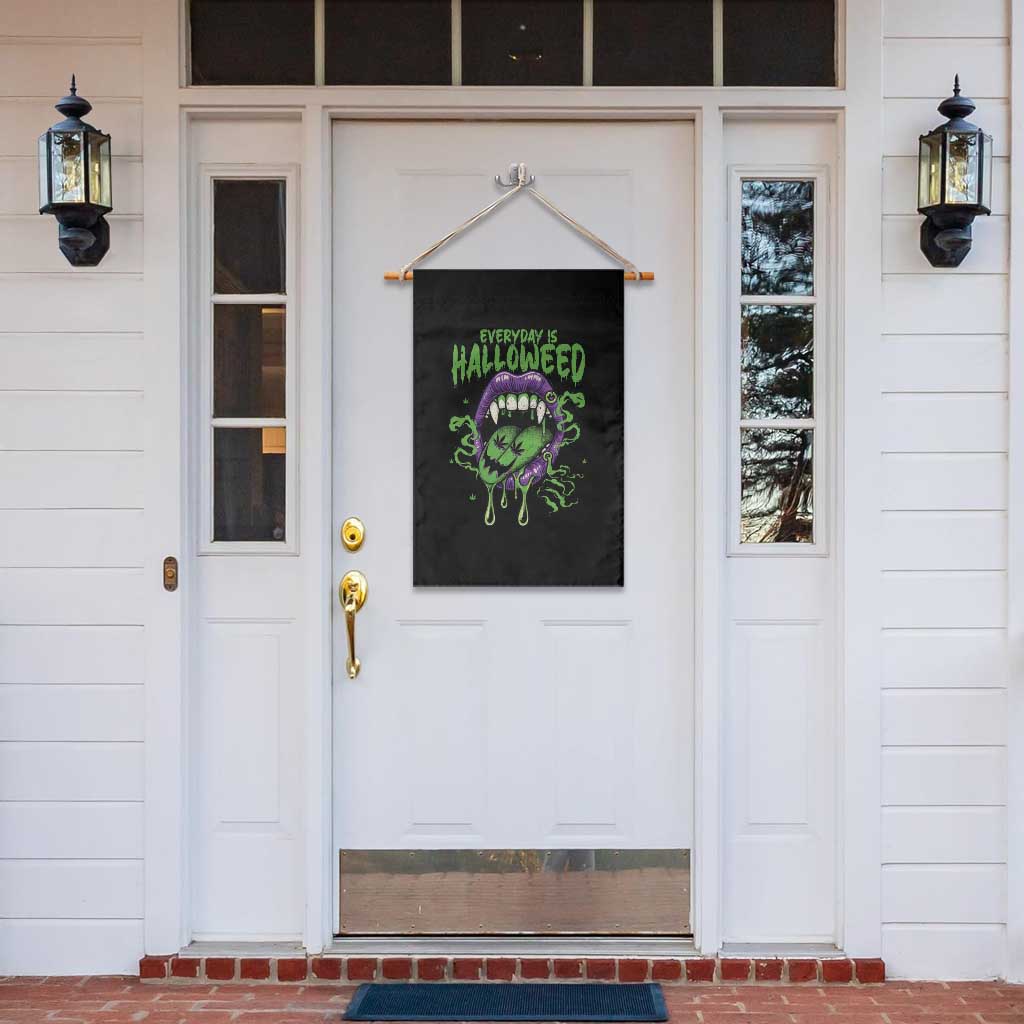 Funny Halloween Garden Flag Everyday Is Halloweed Vampire Weed Cannabis Smoking - Wonder Print Shop