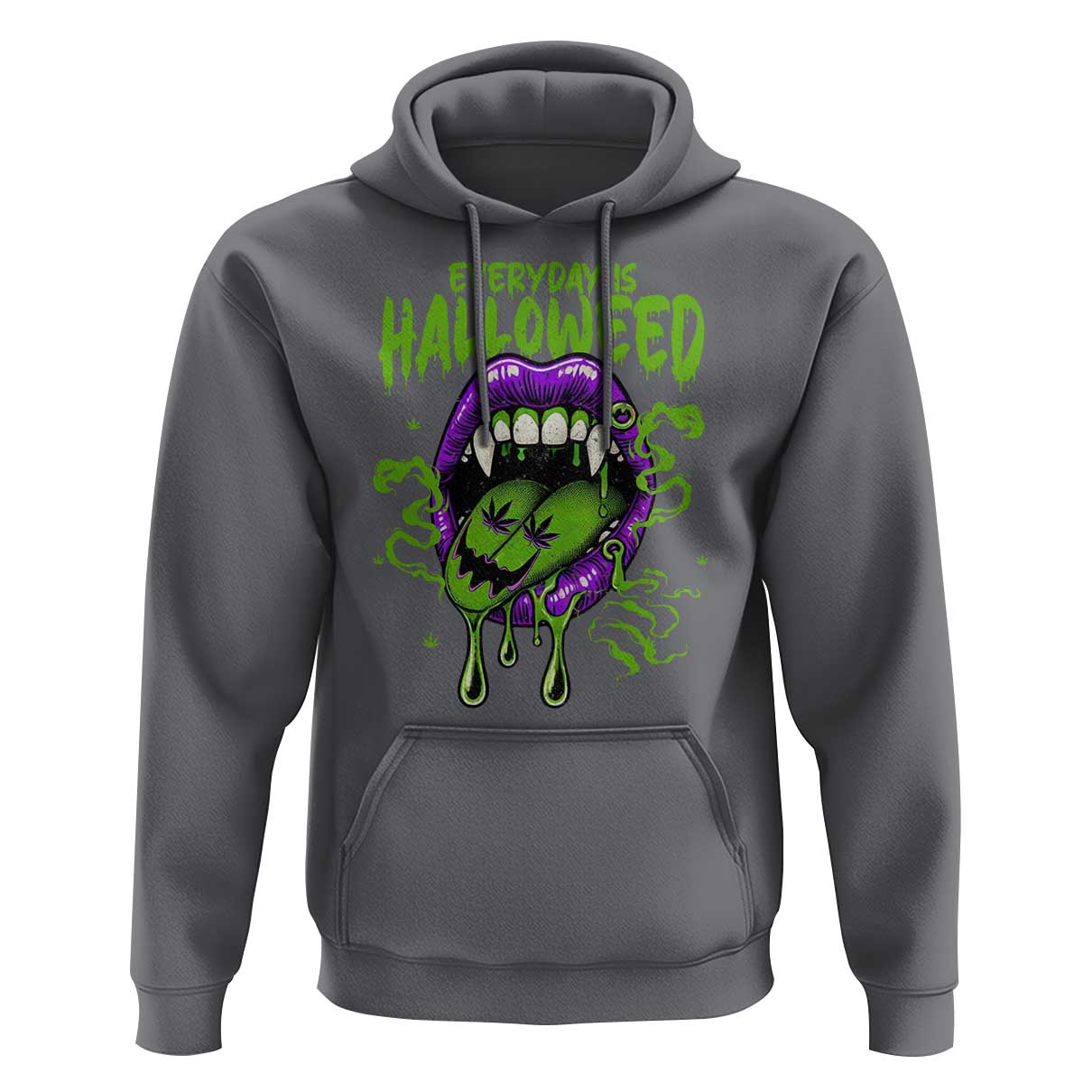 Funny Halloween Hoodie Everyday Is Halloweed Vampire Weed Cannabis Smoking