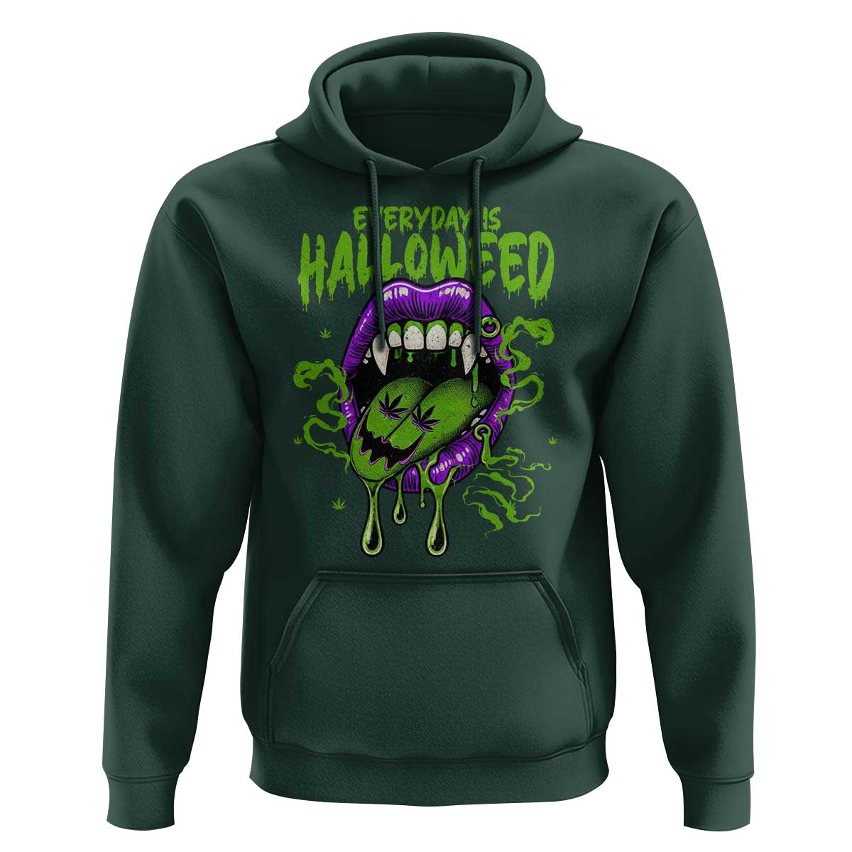 Funny Halloween Hoodie Everyday Is Halloweed Vampire Weed Cannabis Smoking