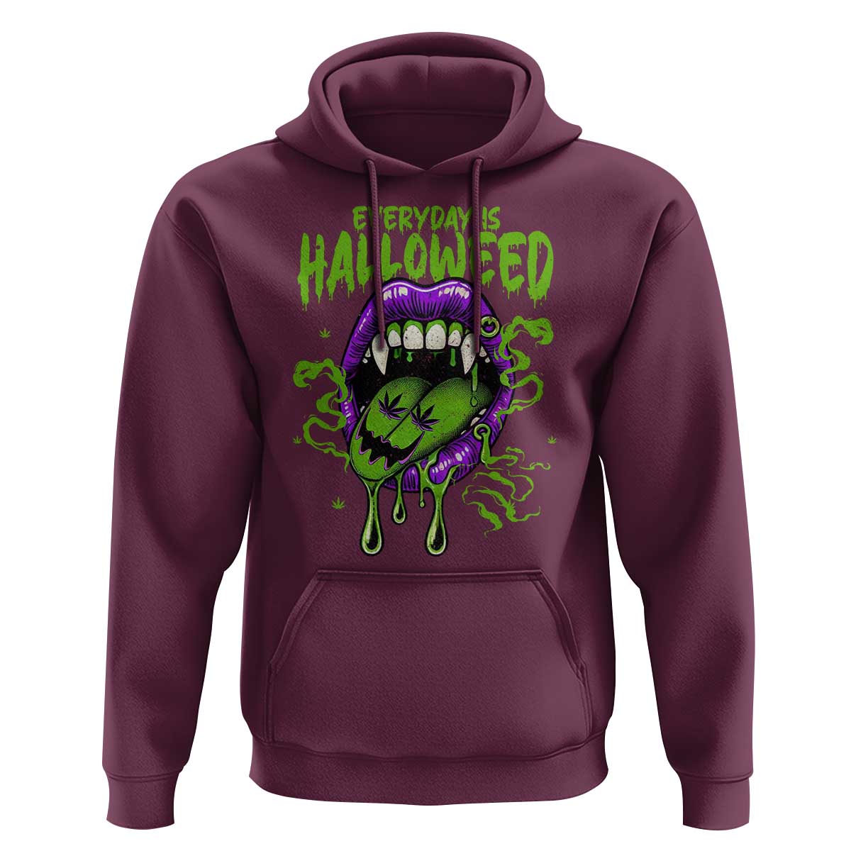 Funny Halloween Hoodie Everyday Is Halloweed Vampire Weed Cannabis Smoking