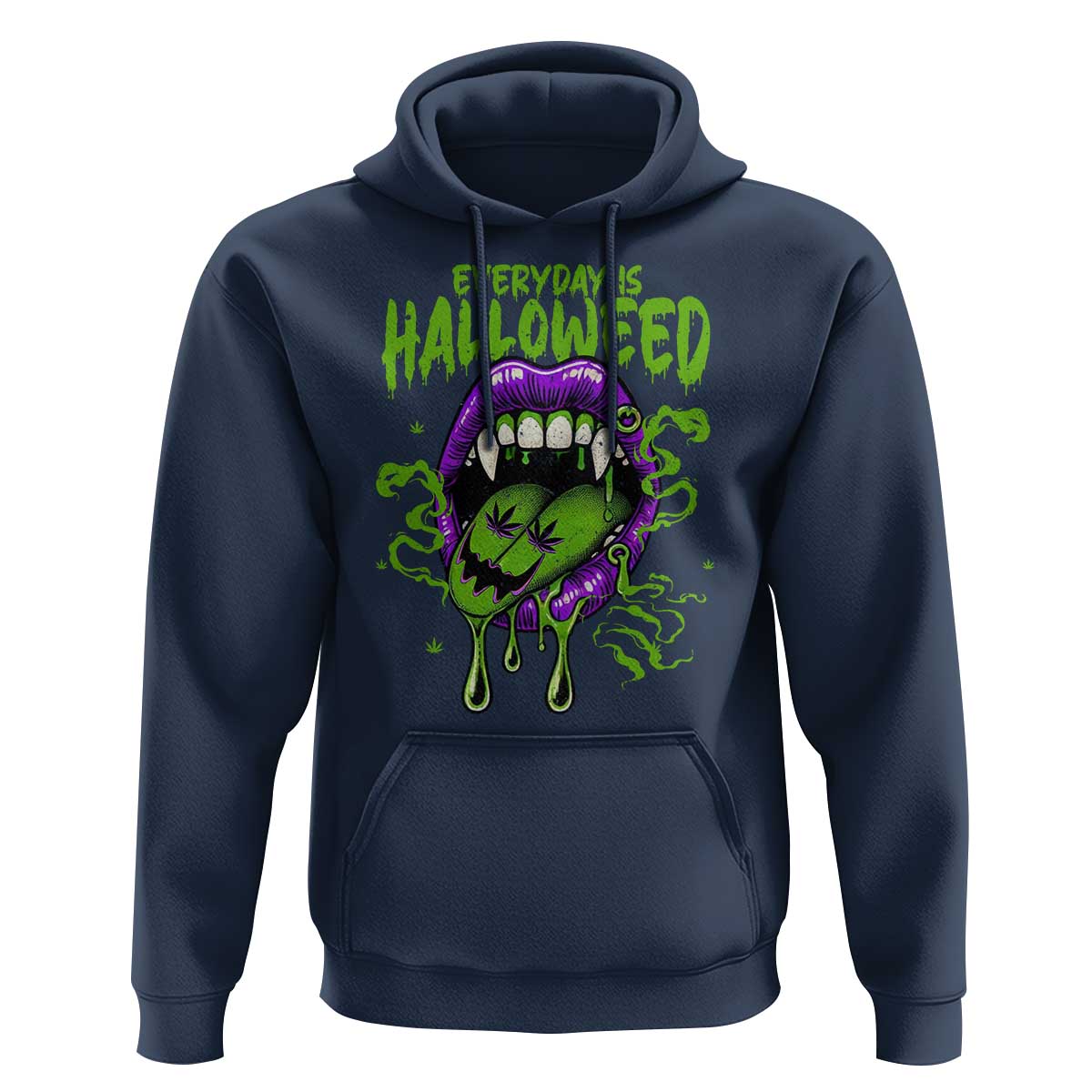 Funny Halloween Hoodie Everyday Is Halloweed Vampire Weed Cannabis Smoking