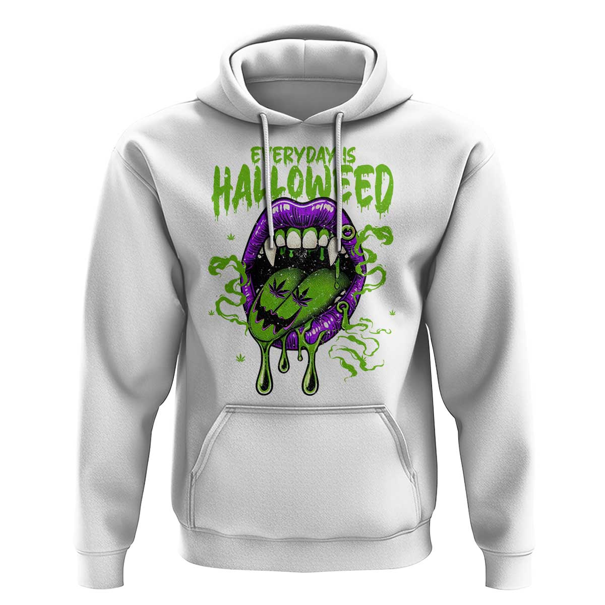 Funny Halloween Hoodie Everyday Is Halloweed Vampire Weed Cannabis Smoking