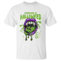 Funny Halloween T Shirt Everyday Is Halloweed Vampire Weed Cannabis Smoking - Wonder Print Shop
