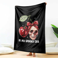 Halloween Coquette Throw Blanket In My Spooky Era Skull Cherry - Wonder Print Shop