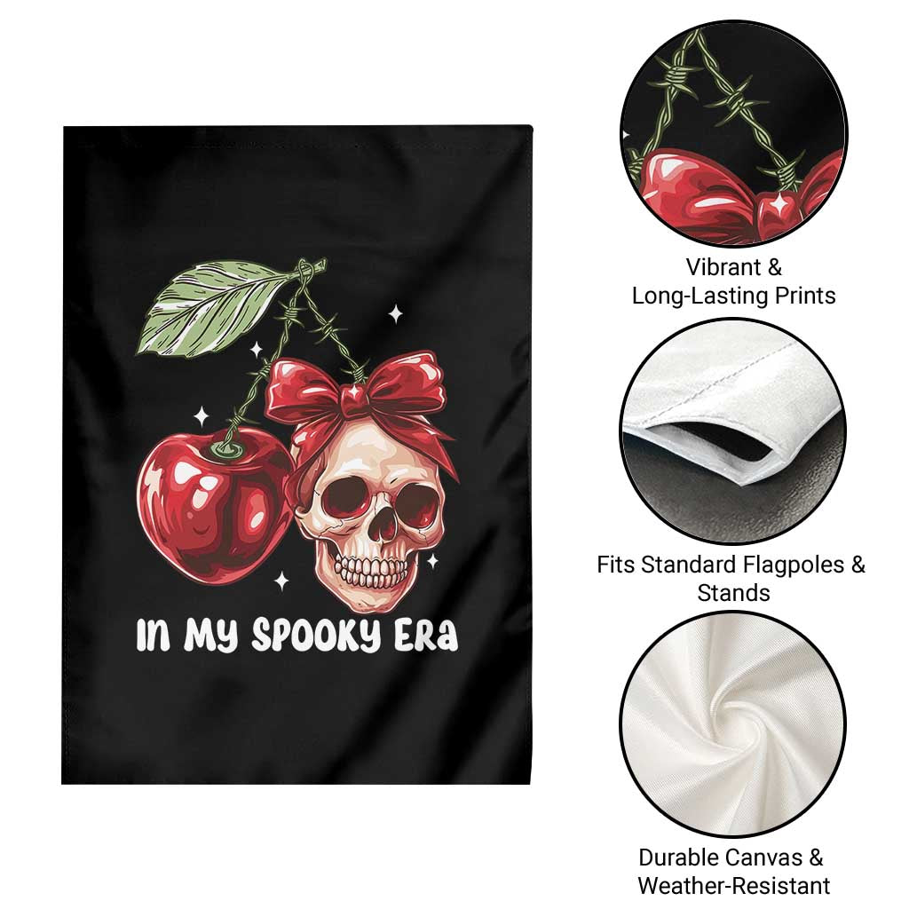 Halloween Coquette Garden Flag In My Spooky Era Skull Cherry - Wonder Print Shop