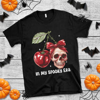 Halloween Coquette T Shirt In My Spooky Era Skull Cherry - Wonder Print Shop