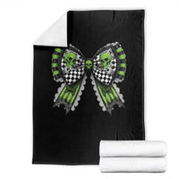 Coquette Halloween Throw Blanket Spooky Bow Skull - Wonder Print Shop