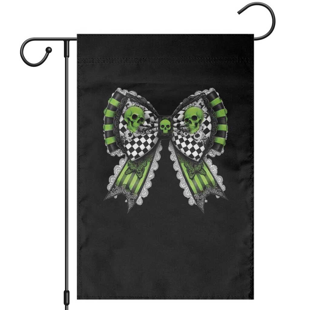 Coquette Halloween Garden Flag Spooky Bow Skull - Wonder Print Shop