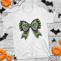 Coquette Halloween T Shirt Spooky Bow Skull - Wonder Print Shop