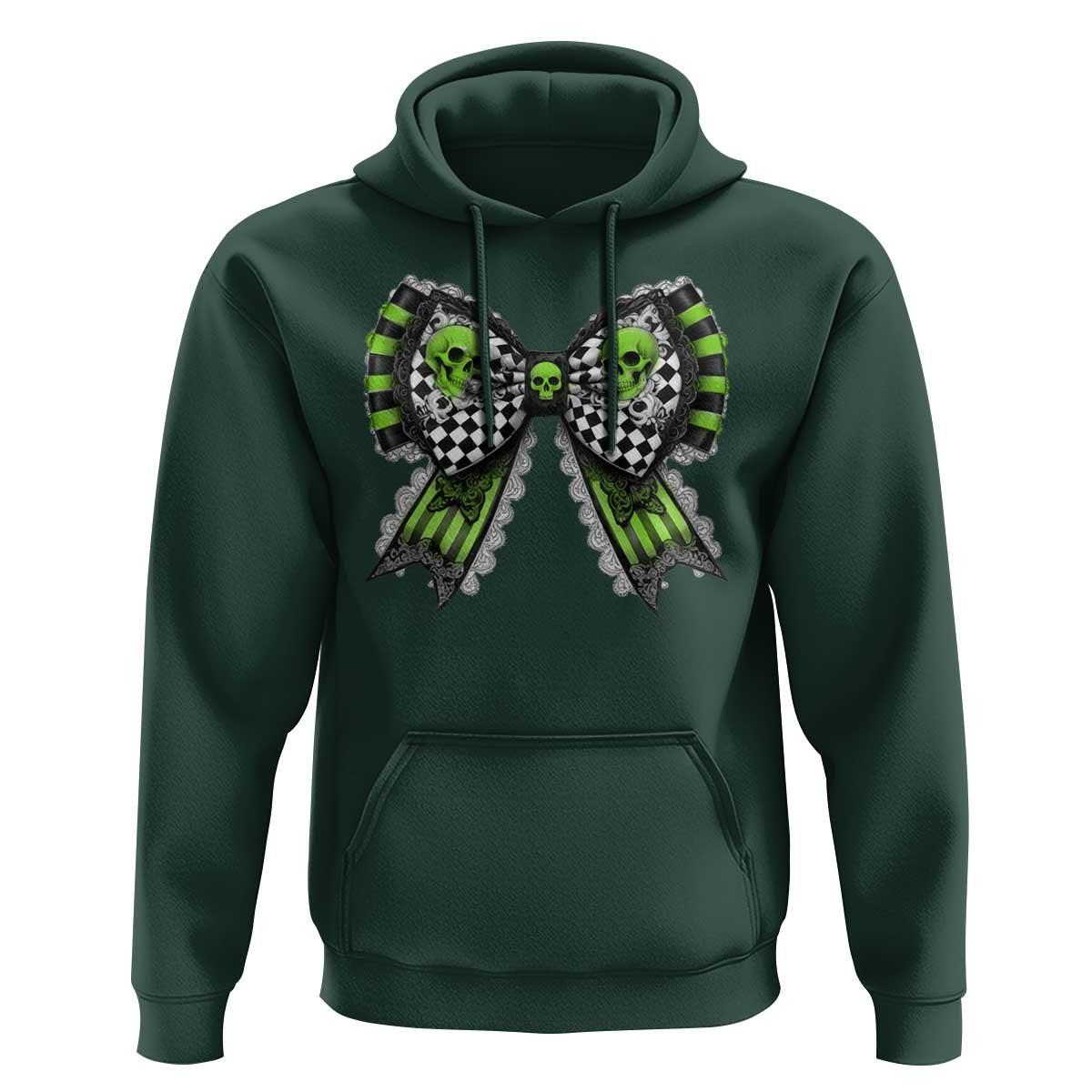 Coquette Halloween Hoodie Spooky Bow Skull