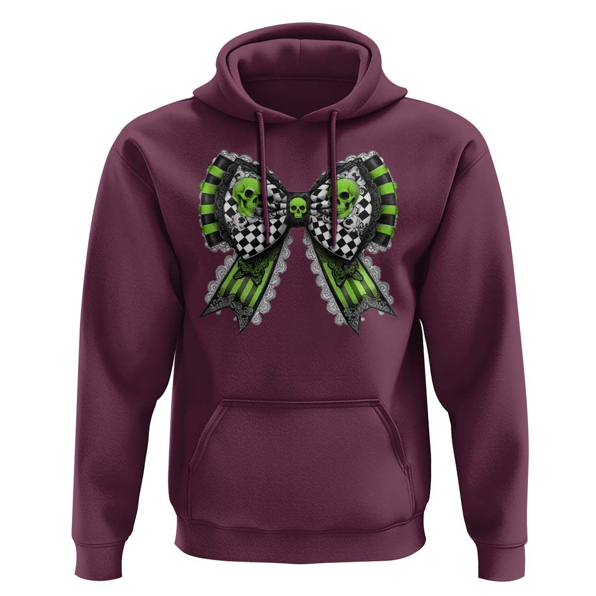 Coquette Halloween Hoodie Spooky Bow Skull