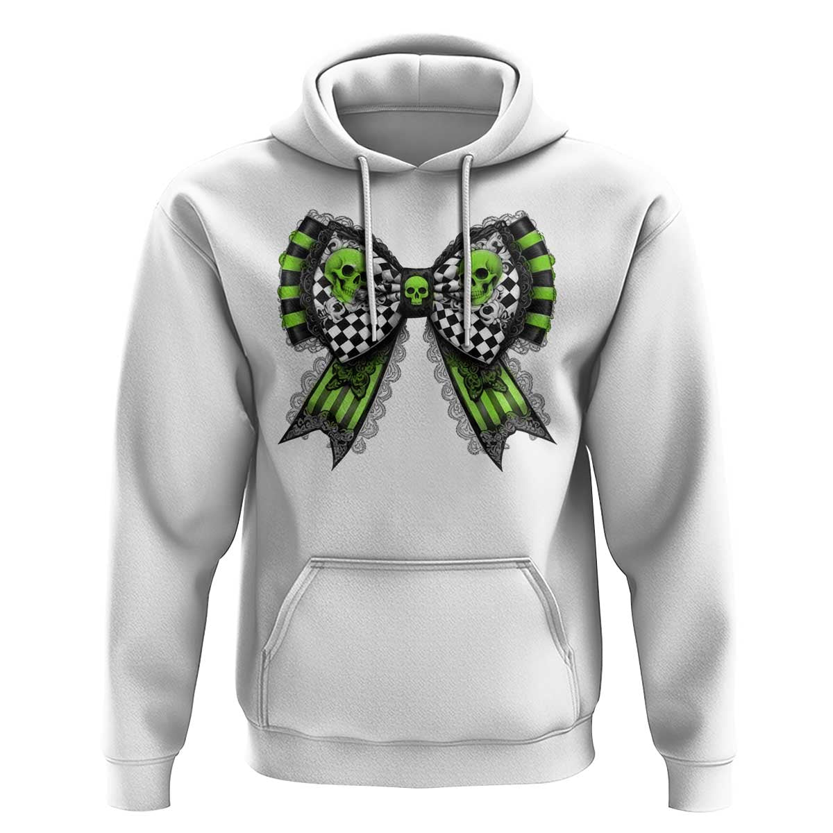 Coquette Halloween Hoodie Spooky Bow Skull