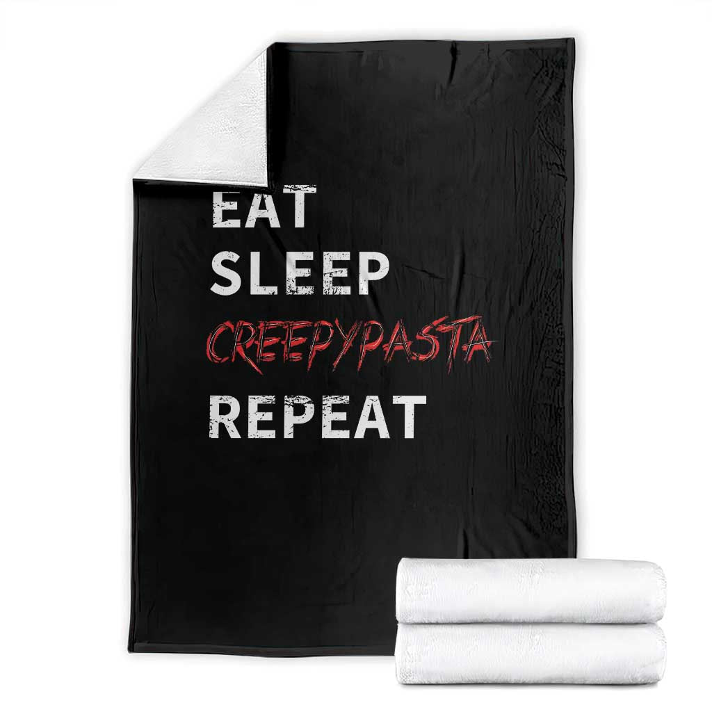 Horror Movie Lover Throw Blanket Eat Sleep Creepypasta Repeat - Wonder Print Shop