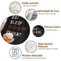 Horror Movie Lover Throw Blanket Eat Sleep Creepypasta Repeat - Wonder Print Shop
