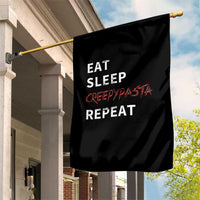 Horror Movie Lover Garden Flag Eat Sleep Creepypasta Repeat - Wonder Print Shop