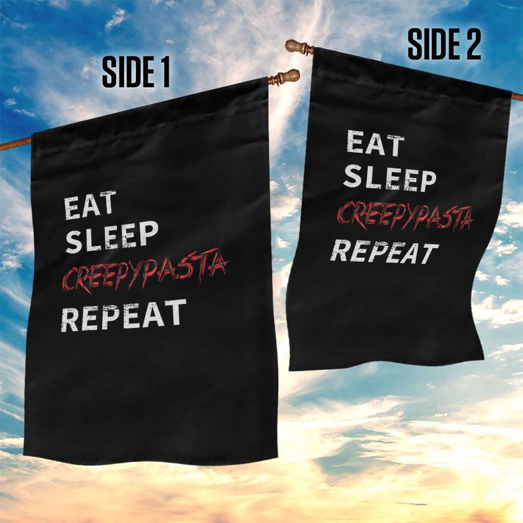 Horror Movie Lover Garden Flag Eat Sleep Creepypasta Repeat - Wonder Print Shop