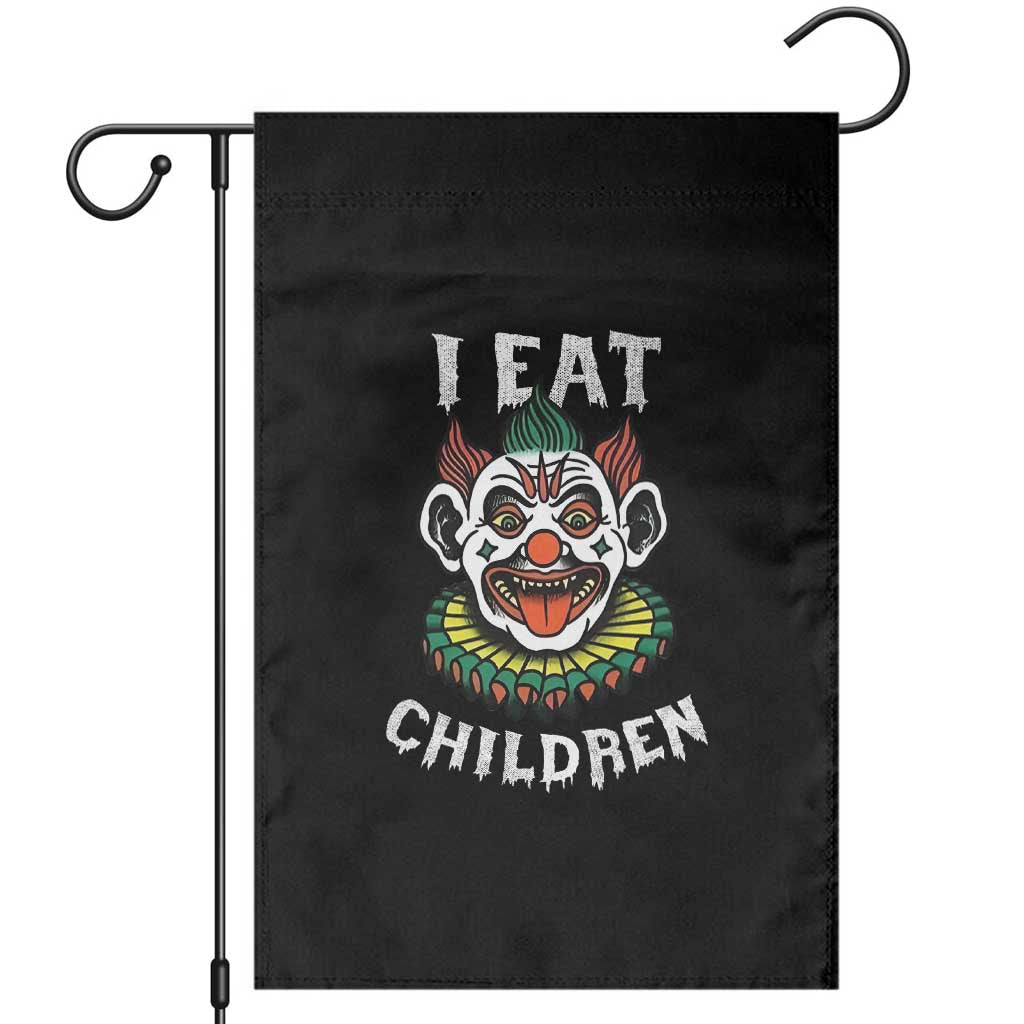Halloween Clown Garden Flag I Eat Children Spooky Mask - Wonder Print Shop