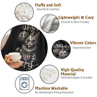 Halloween Cat Clown Throw Blanket Why So Sleepy Creepy - Wonder Print Shop