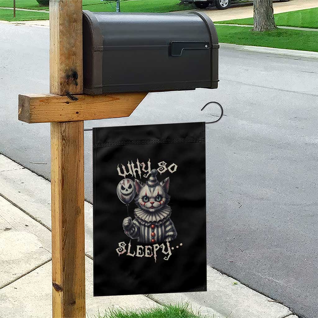 Halloween Cat Clown Garden Flag Why So Sleepy Creepy - Wonder Print Shop