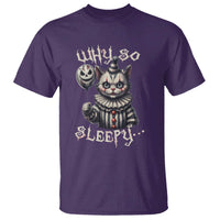 Halloween Cat Clown T Shirt Why So Sleepy Creepy - Wonder Print Shop