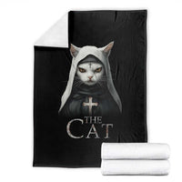 Halloween Cat Throw Blanket The Cat Nun Spooky - Wonder Print Shop