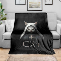 Halloween Cat Throw Blanket The Cat Nun Spooky - Wonder Print Shop