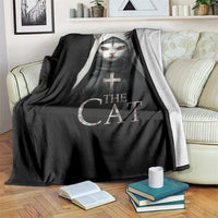 Halloween Cat Throw Blanket The Cat Nun Spooky - Wonder Print Shop