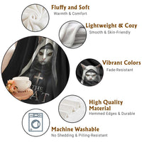 Halloween Cat Throw Blanket The Cat Nun Spooky - Wonder Print Shop