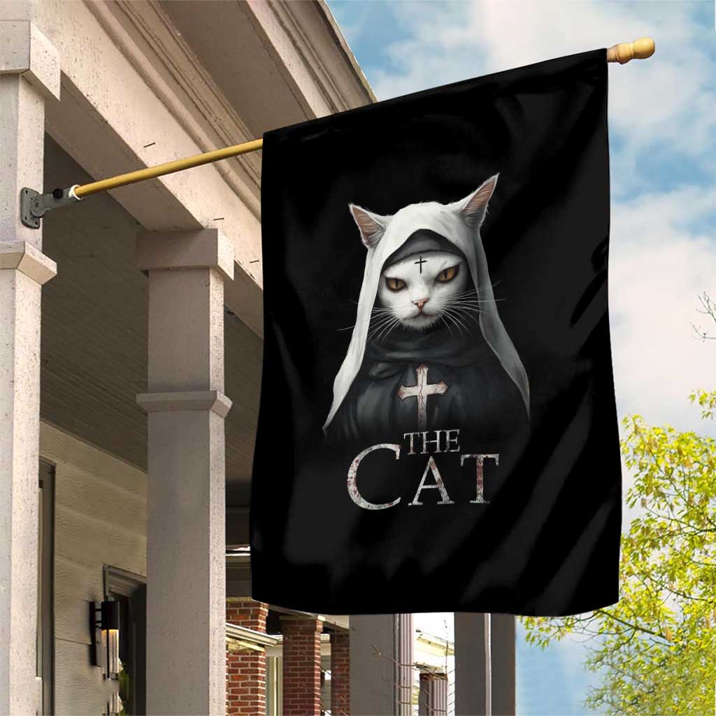 Halloween Cat Garden Flag The Cat Nun Spooky - Wonder Print Shop