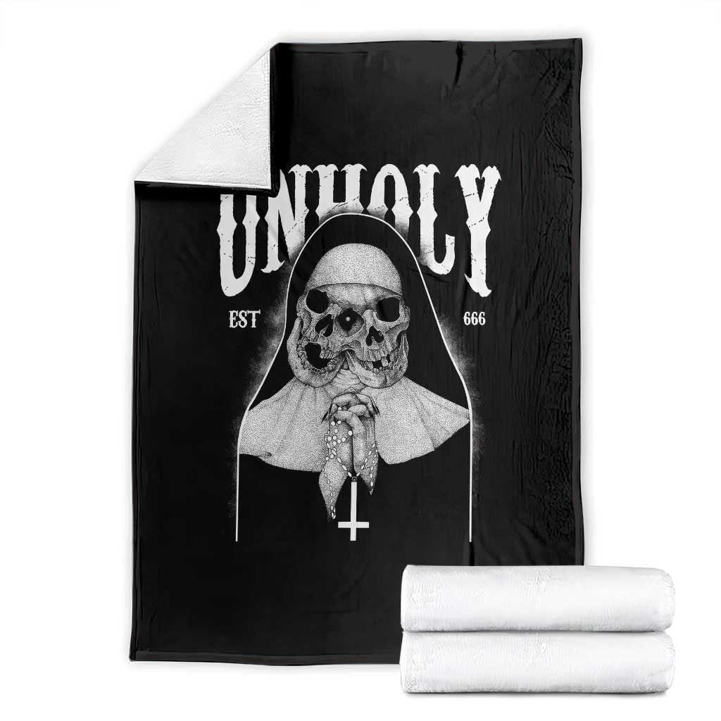 Unholy Nun Throw Blanket Skeleton Dirty Nun Creepy Halloween - Wonder Print Shop