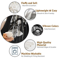 Unholy Nun Throw Blanket Skeleton Dirty Nun Creepy Halloween - Wonder Print Shop