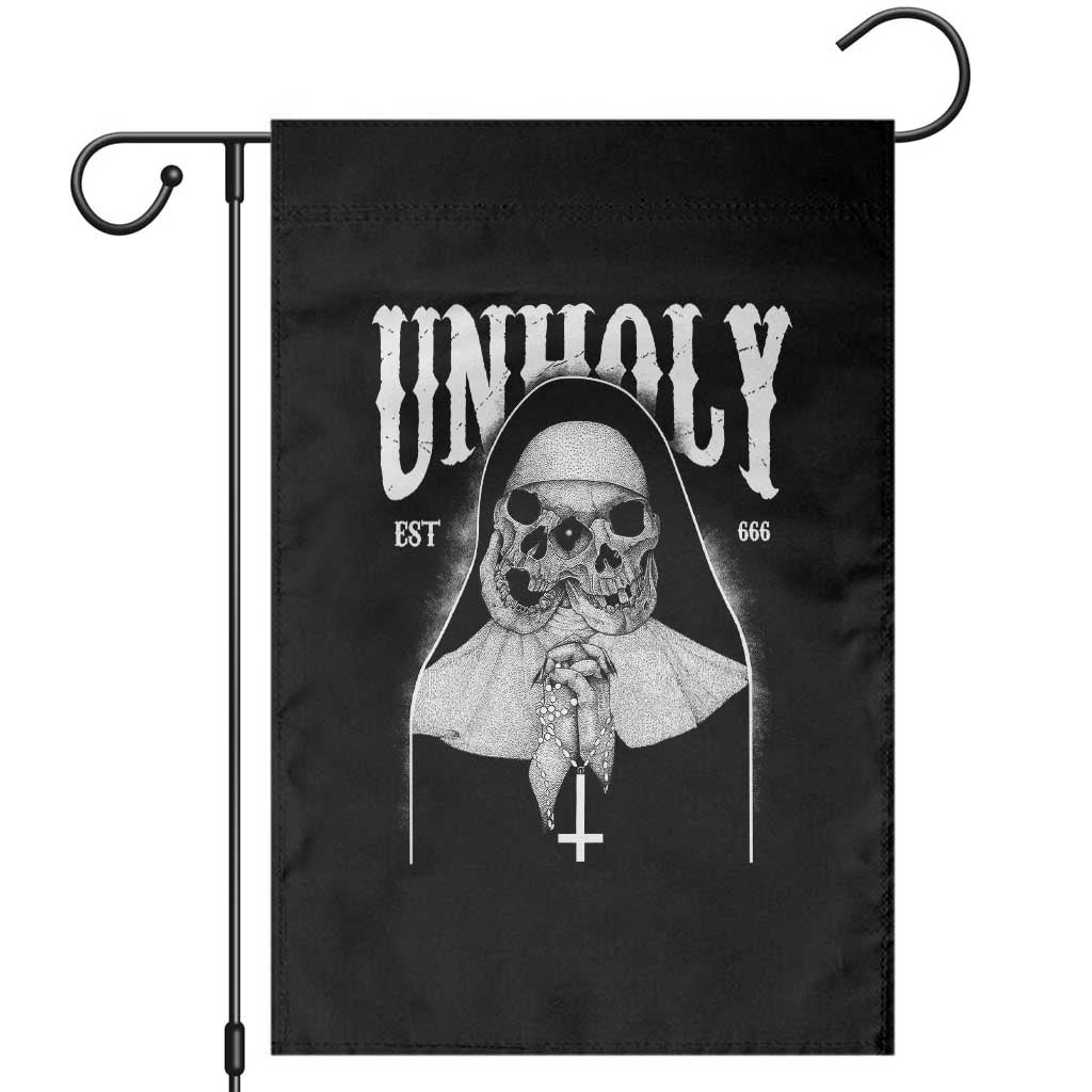 Unholy Nun Garden Flag Skeleton Dirty Nun Creepy Halloween - Wonder Print Shop