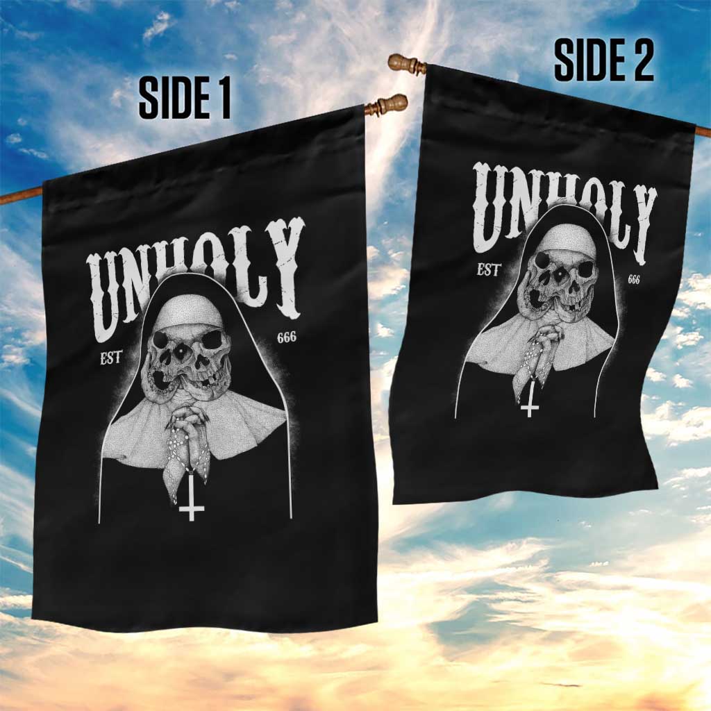 Unholy Nun Garden Flag Skeleton Dirty Nun Creepy Halloween - Wonder Print Shop