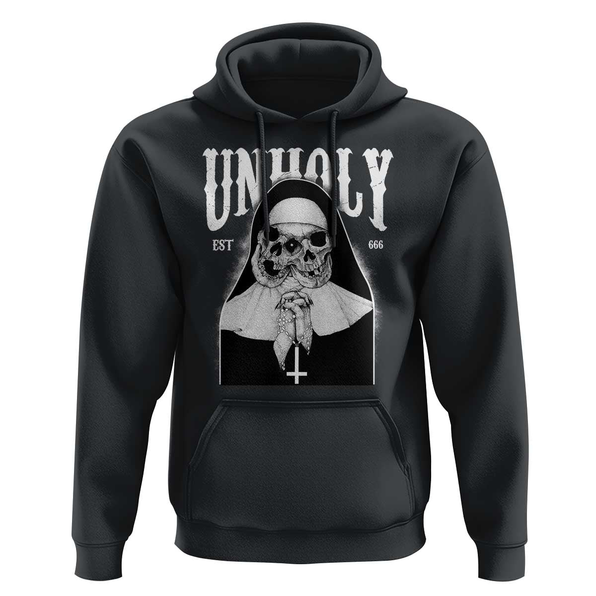 Unholy Nun Hoodie Skeleton Dirty Nun Creepy Halloween