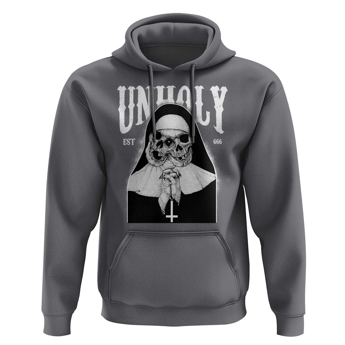 Unholy Nun Hoodie Skeleton Dirty Nun Creepy Halloween