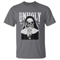Unholy Nun T Shirt Skeleton Dirty Nun Creepy Halloween - Wonder Print Shop