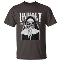 Unholy Nun T Shirt Skeleton Dirty Nun Creepy Halloween - Wonder Print Shop