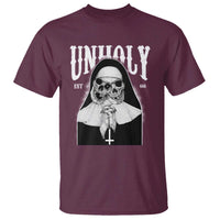 Unholy Nun T Shirt Skeleton Dirty Nun Creepy Halloween - Wonder Print Shop