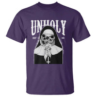 Unholy Nun T Shirt Skeleton Dirty Nun Creepy Halloween - Wonder Print Shop