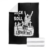 Halloween Rock N Roll Throw Blanket Will Never Die Zombie - Wonder Print Shop