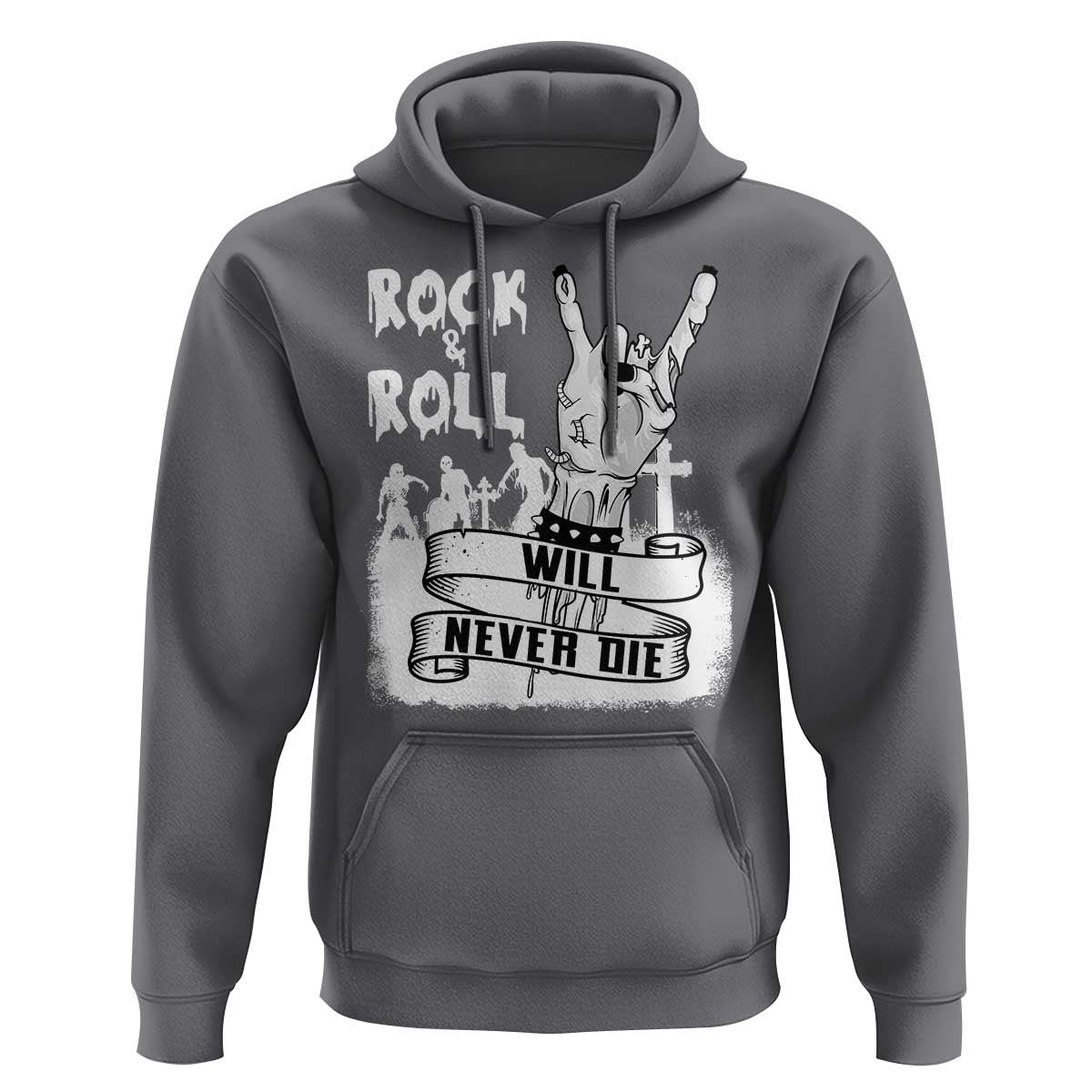 Halloween Rock N Roll Hoodie Will Never Die Zombie